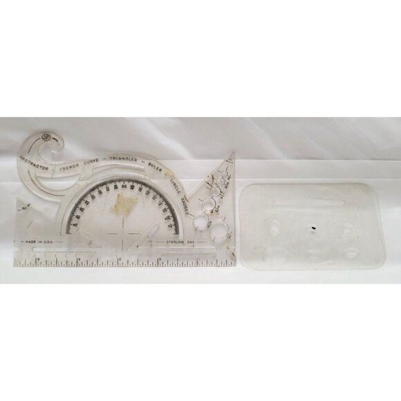 Lot of 7 Vintage Drafting Tools Radius Guides Rulers Lettering Aid Drill Gauge - Picture 2 of 9